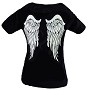 T-shirt zwart met witte engelen vleugels T-shirt zwart met witte engelen vleugels
